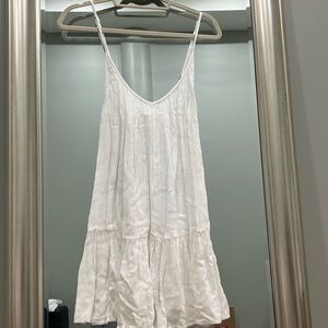 White size medium adjustable strap coverup. Textured cotton pull on bridal beach